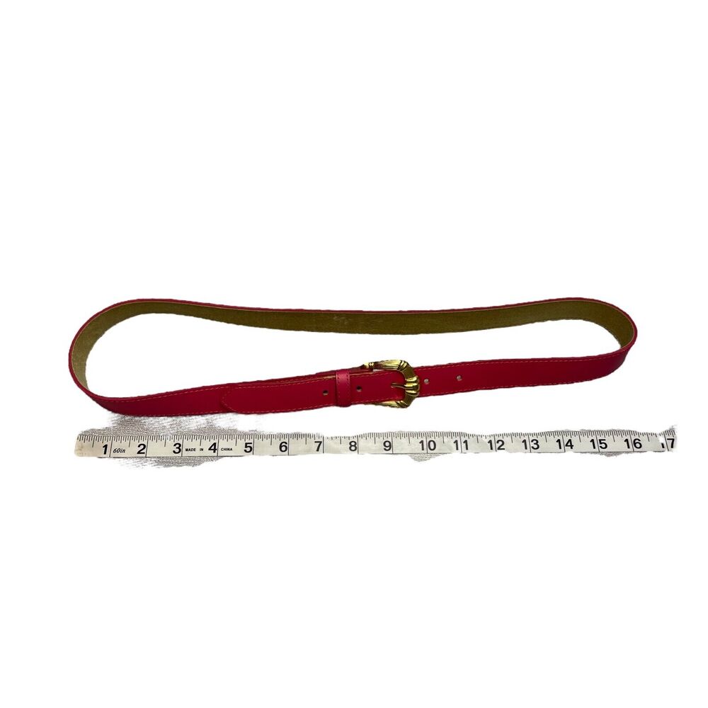 Women's Belt Size 16 Pink Faux Leather Gold-Tone Metal Buckle Dress Casual Wear - Picture 6 of 6